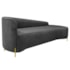 Divã Recamier Orgânico França 160cm Lado Dir Pés Metal Dourado Linho Cinza Escuro