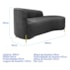 Divã Recamier Orgânico França 160cm Lado Dir Pés Metal Dourado Linho Cinza Escuro