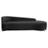 Divã Recamier Orgânico França 160cm Lado Dir Pés Metal Dourado Linho Preto