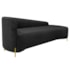 Divã Recamier Orgânico França 160cm Lado Dir Pés Metal Dourado Linho Preto