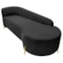 Divã Recamier Orgânico França 160cm Lado Dir Pés Metal Dourado Linho Preto
