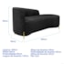Divã Recamier Orgânico França 160cm Lado Dir Pés Metal Dourado Linho Preto