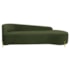 Divã Recamier Orgânico França 160cm Lado Dir Pés Metal Dourado Linho Verde