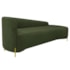 Divã Recamier Orgânico França 160cm Lado Dir Pés Metal Dourado Linho Verde