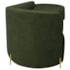 Divã Recamier Orgânico França 160cm Lado Dir Pés Metal Dourado Linho Verde
