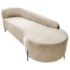 Divã Recamier Orgânico França 160cm Lado Dir Pés metal Preto Bouclé Bege