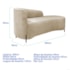 Divã Recamier Orgânico França 160cm Lado Dir Pés metal Preto Bouclé Bege