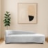 Divã Recamier Orgânico França 160cm Lado Dir Pés metal Preto Bouclé Branco