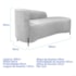 Divã Recamier Orgânico França 160cm Lado Dir Pés metal Preto Bouclé Branco