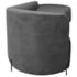 Divã Recamier Orgânico França 160cm Lado Dir Pés metal Preto Bouclé Cinza