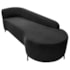 Divã Recamier Orgânico França 160cm Lado Dir Pés metal Preto Bouclé Preto
