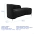Divã Recamier Orgânico França 160cm Lado Dir Pés metal Preto Bouclé Preto
