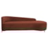 Divã Recamier Orgânico França 160cm Lado Dir Pés metal Preto Bouclé Terracota