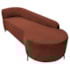 Divã Recamier Orgânico França 160cm Lado Dir Pés metal Preto Bouclé Terracota