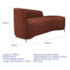 Divã Recamier Orgânico França 160cm Lado Dir Pés metal Preto Bouclé Terracota