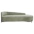 Divã Recamier Orgânico França 160cm Lado Dir Pés metal Preto Bouclé Verde Oliva