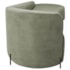 Divã Recamier Orgânico França 160cm Lado Dir Pés metal Preto Bouclé Verde Oliva