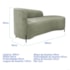 Divã Recamier Orgânico França 160cm Lado Dir Pés metal Preto Bouclé Verde Oliva