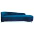 Divã Recamier Orgânico França 160cm Lado Dir Pés Metal Preto Linho Azul Royal
