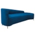 Divã Recamier Orgânico França 160cm Lado Dir Pés Metal Preto Linho Azul Royal