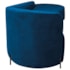 Divã Recamier Orgânico França 160cm Lado Dir Pés Metal Preto Linho Azul Royal