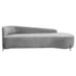 Divã Recamier Orgânico França 160cm Lado Dir Pés Metal Preto Linho Cinza Claro