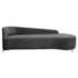 Divã Recamier Orgânico França 160cm Lado Dir Pés Metal Preto Linho Cinza Escuro