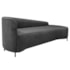 Divã Recamier Orgânico França 160cm Lado Dir Pés Metal Preto Linho Cinza Escuro