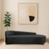 Divã Recamier Orgânico França 160cm Lado Dir Pés Metal Preto Linho Preto