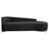Divã Recamier Orgânico França 160cm Lado Dir Pés Metal Preto Linho Preto