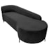 Divã Recamier Orgânico França 160cm Lado Dir Pés Metal Preto Linho Preto