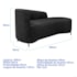 Divã Recamier Orgânico França 160cm Lado Dir Pés Metal Preto Linho Preto