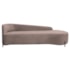 Divã Recamier Orgânico França 160cm Lado Dir Pés Metal Preto Linho Rose