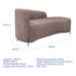 Divã Recamier Orgânico França 160cm Lado Dir Pés Metal Preto Linho Rose