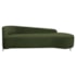 Divã Recamier Orgânico França 160cm Lado Dir Pés Metal Preto Linho Verde
