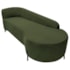 Divã Recamier Orgânico França 160cm Lado Dir Pés Metal Preto Linho Verde