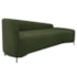 Divã Recamier Orgânico França 160cm Lado Dir Pés Metal Preto Linho Verde