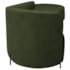 Divã Recamier Orgânico França 160cm Lado Dir Pés Metal Preto Linho Verde