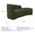 Divã Recamier Orgânico França 160cm Lado Dir Pés Metal Preto Linho Verde