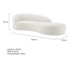 Divã Recamier Orgânico França 160cm Lado Direito Bouclé Branco - Amarena Moveis