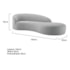 Divã Recamier Orgânico França 160cm Lado Direito Bouclé Cinza - Amarena Moveis