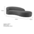 Divã Recamier Orgânico França 160cm Lado Direito Bouclé Cinza Escuro - Amarena Moveis