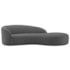 Divã Recamier Orgânico França 160cm Lado Direito Bouclé Cinza Escuro - Amarena Moveis