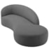 Divã Recamier Orgânico França 160cm Lado Direito Bouclé Cinza Escuro - Amarena Moveis