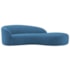 Divã Recamier Orgânico França 160cm Lado Direito Linho Azul Royal - Amarena Moveis