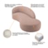 Divã Recamier Orgânico França 160cm Lado Direito Linho Rose