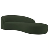 Divã Recamier Orgânico França 160cm Lado Direito Linho Verde - Amarena Moveis