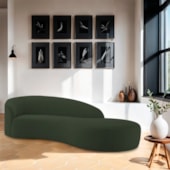 Divã Recamier Orgânico França 160cm Lado Direito Linho Verde - Amarena Moveis