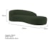 Divã Recamier Orgânico França 160cm Lado Direito Linho Verde - Amarena Moveis