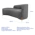 Divã Recamier Orgânico França 160cm Lado Esq Pés madeira Bouclé Cinza
